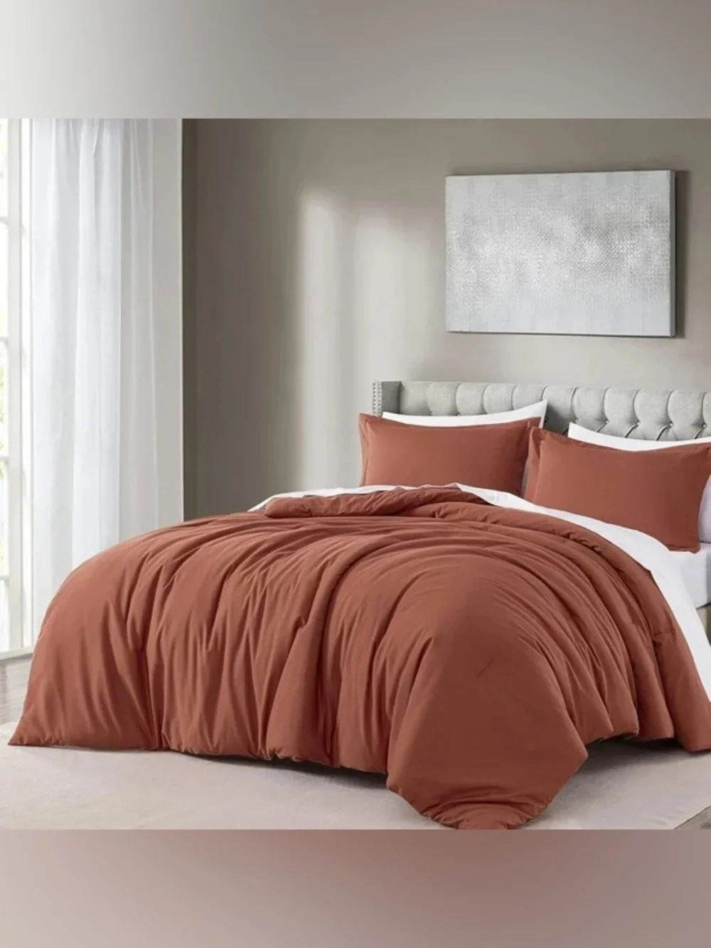 Terracotta queen 100% cotton 3 piece comforter set